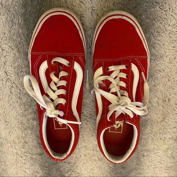 Vans Low Top Shoes Mens Size 6 Red White - Picture 3 of 8